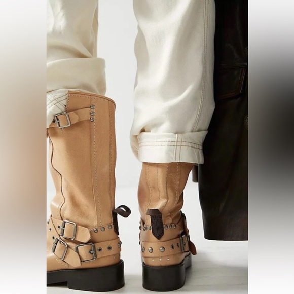 Free People We The Free Janey Engineer Buckle Boot Nude Tan Fawn - Picture 3 of 8